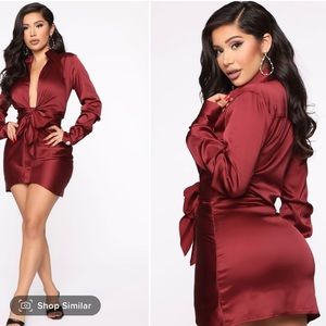 Fashion Nova Scandalous Babe Mini Dress - Wine